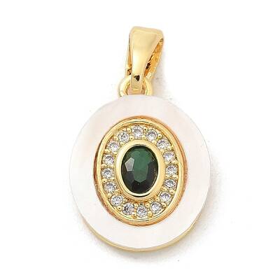 Brass Micro Pave Cubic Zirconia Pendents