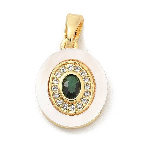 Brass Micro Pave Cubic Zirconia Pendents
