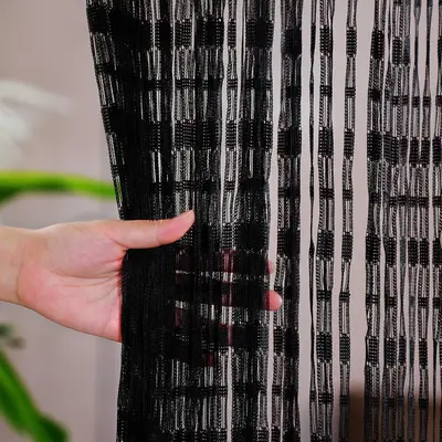 1 Piece Jacquard String Hollow out Door Curtain, Fringe Door Window Room Divider, Door Decor for Living Room, Bedroom, Party ...