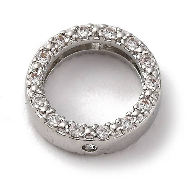 Rack Plating Brass with Cubic Zirconia Bead Frame