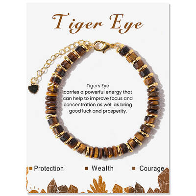 Adjustable Natural Tiger Eye Bead Bracelets