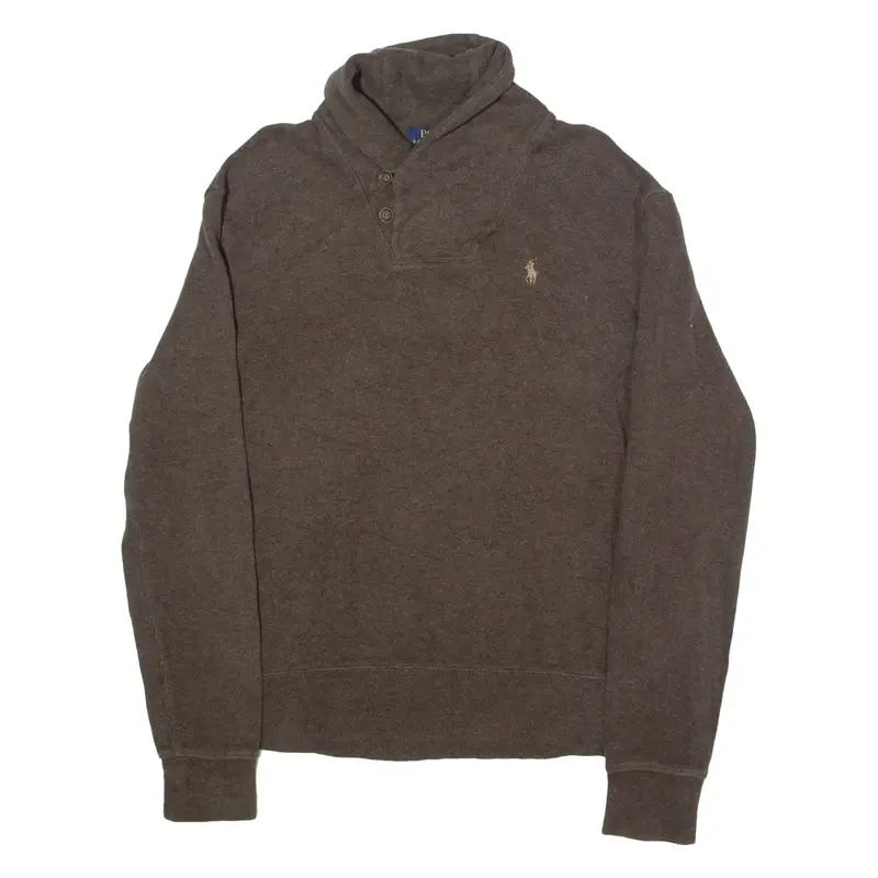 POLO RALPH LAUREN Mens Jumper Brown Roll Neck Tight Knit M
