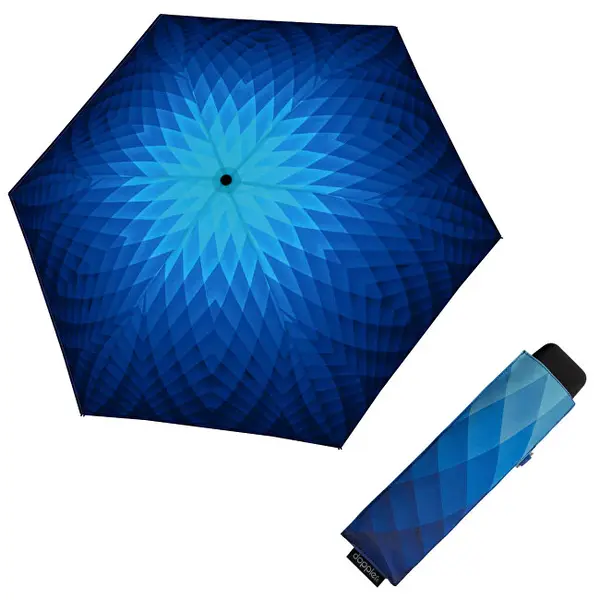 Doppler Carbonsteel Mini Slim Fusion Blue Women's Folding Umbrella