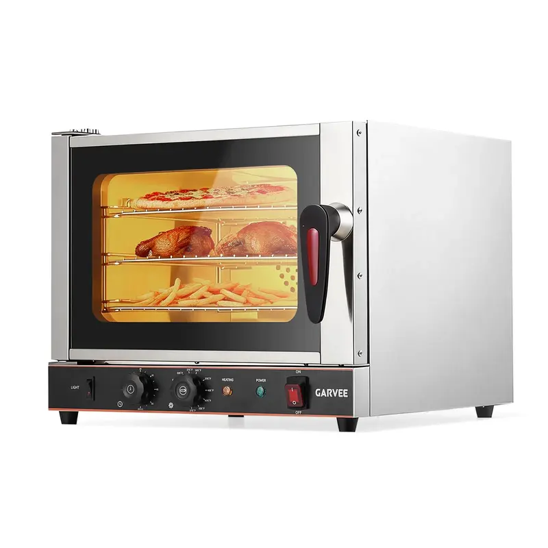 Garvee Commercial Convection Oven Countertop, 22L/20Qt, 1440W Toaster, 3-Tier Electric Oven w/Front Glass Door, Trays Wire Ra...
