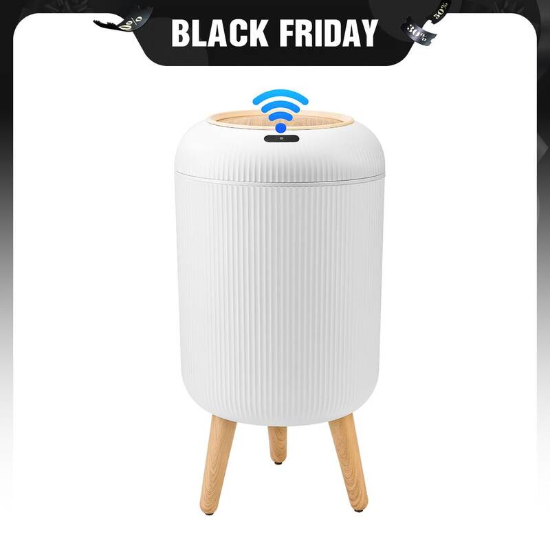 Pukomc Smart Induction Waterproof Trash Can for Bathroom, Bedroom, Office Nordic Style, Household Items Saving Space Mot
