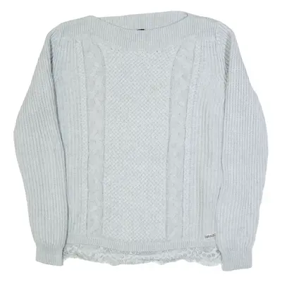 TOMMY HILFIGER Womens Jumper Grey Tight Knit M