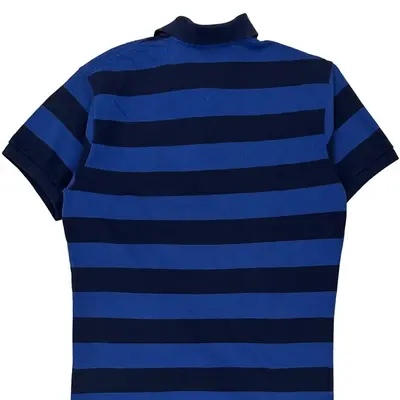 Polo By Ralph Lauren Striped Polo Shirt - Medium Blue Cotton