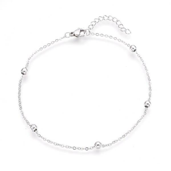Tarnish Resistant 304 Stainless Steel Cable Chain Anklets
