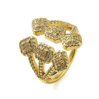 Brass with Cubic Zirconia Rings