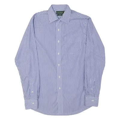 LAUREN RALPH LAUREN Fitted Mens Shirt Blue Striped Long Sleeve L