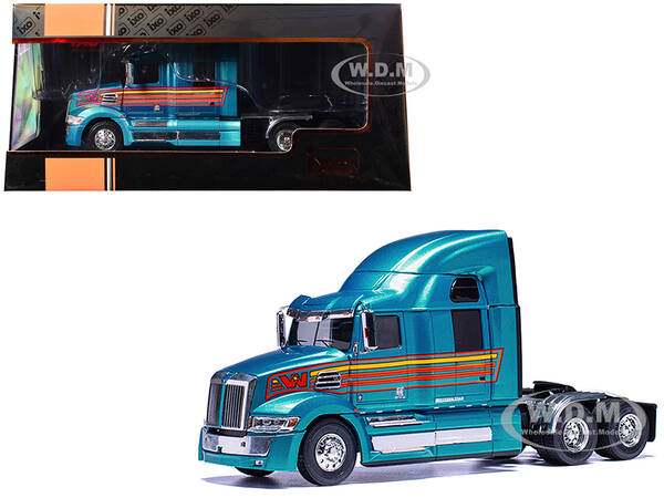 2016 Western Star 5700XE Truck Tractor Blue Metallic with Stripes 1/43 Diecast Model by IXO Models