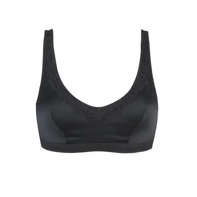 Back Support Full Coverage Wireless Organic Cotton bra (Champagne & Black) | Size: 14 | Color: Black
