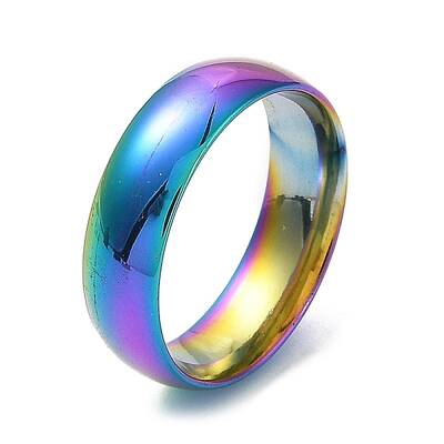Ion Plating(IP) 304 Stainless Steel Flat Plain Band Rings