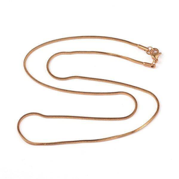 304 Stainless Steel Square Snake Chains Necklaces
