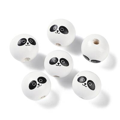 Animal Themes Printed Wood European Beads