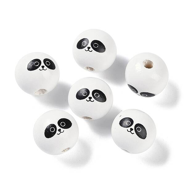 Animal Themes Printed Wood European Beads