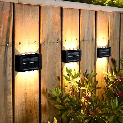 Outdoor Solar Wall Light, Waterproof LED Wall Mounted Light, Wall Lamp Exterior Light Fixture for Garden Patio Yard Fence Gar...