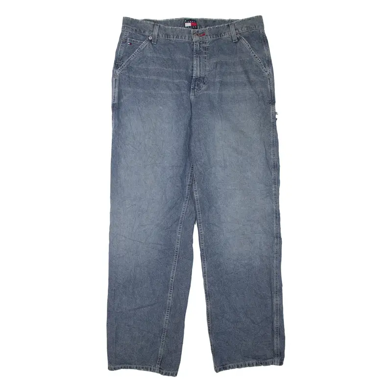 TOMMY JEANS Womens Jeans Blue Regular Straight Stone Wash W34 L33