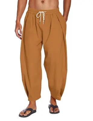 Loose Yoga Pants with Pockets (US Only), Brown / S