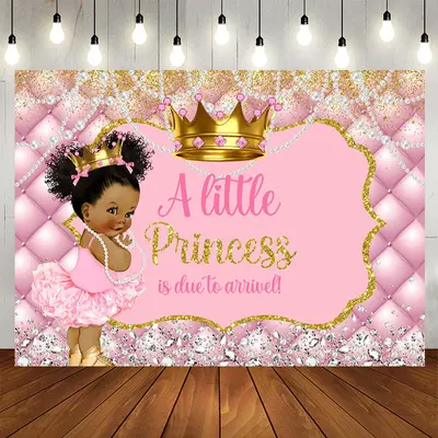 Aperturee Pink Princess Is Due Baby Shower Backdrop
