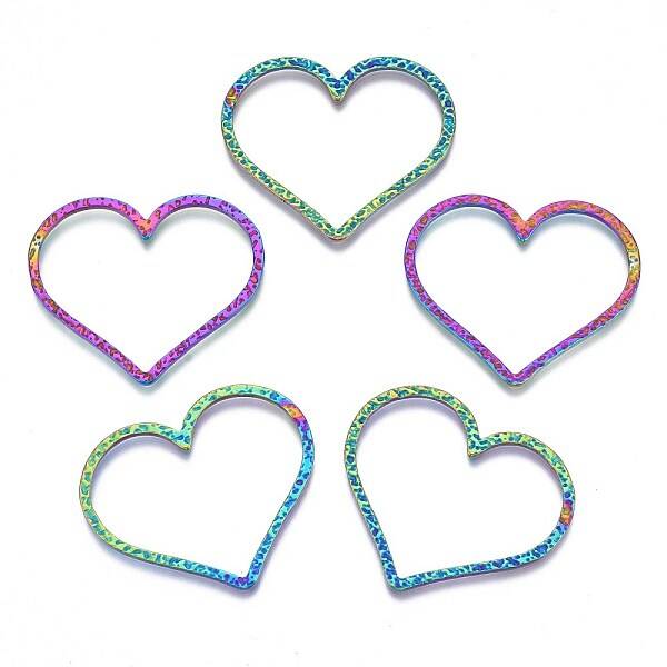 Rack Plating Rainbow Color 304 Stainless Steel Linking Rings