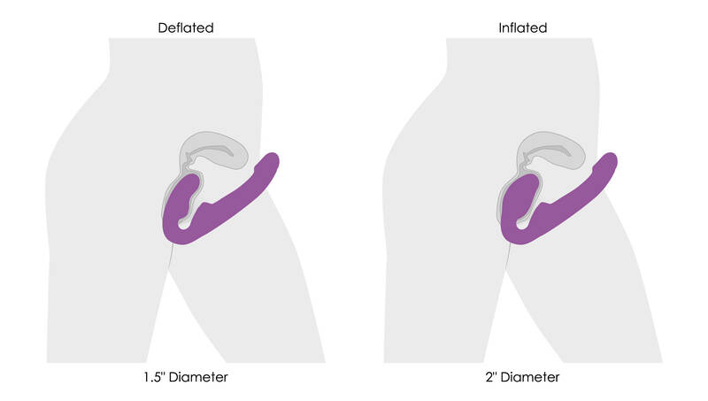 10x Ergo- Fit G-Pulse Inflatable and Vibrating Strapless Strap- on - Purple