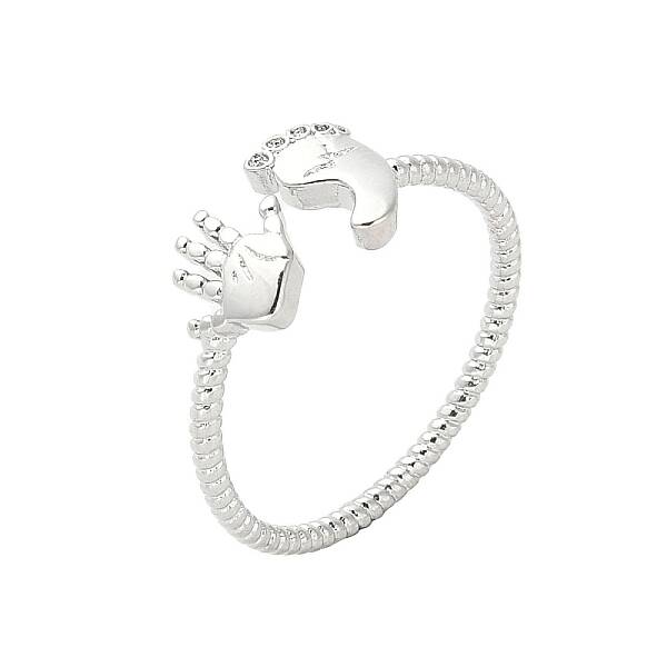 Footprint & Palm Brass Open Cuff Ring for Women