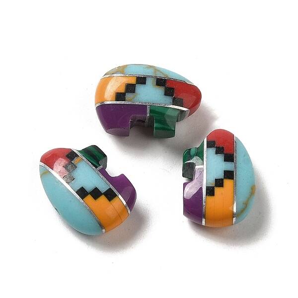 Assembled Synthetic Turquoise & Malachite & Synthetic Mixed Stone Beads