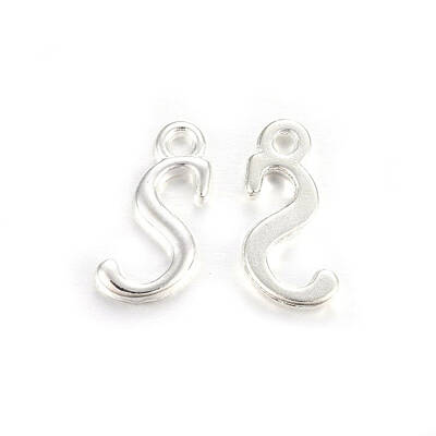 Silver Color Plated Alloy Letter Pendants