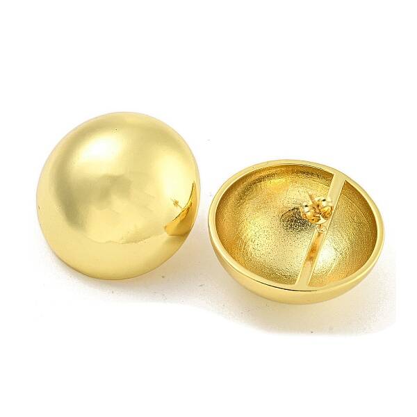 Rack Plating Half Round Brass Stud Earrings for Women