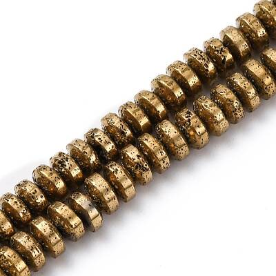 Electroplated Natural Lava Rock Beads Strands