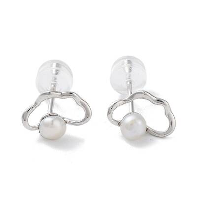Natural Pearl Stud Earrings for Women