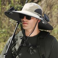 2025 Solar Fan Wide Brim Fishing Hat - UPF 50+ Sun Protection, Dual Solar Fans, Ideal for Men and Women,For Boyfriend Gift, F...