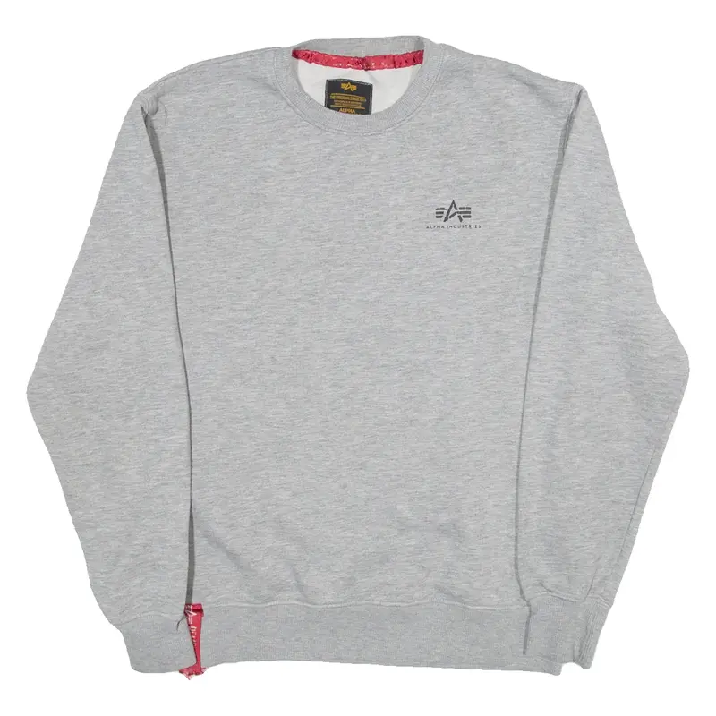 ALPHA INDUSTRIES Mens Sweatshirt Grey M