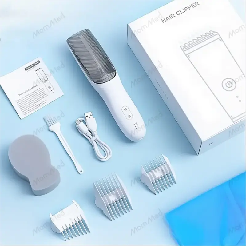MomMed Baby Hair Clippers, Ultra Quiet Electric Vacuum Baby Clippers with Charger Base, Cordless Rechargeable Waterproof Hair...