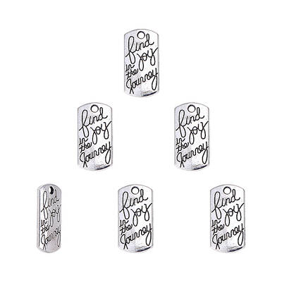 80pcs Inspirational Charms Pendants Antique Silver Inspiration Message Word Charms Connector for Crafting Jewelry Making