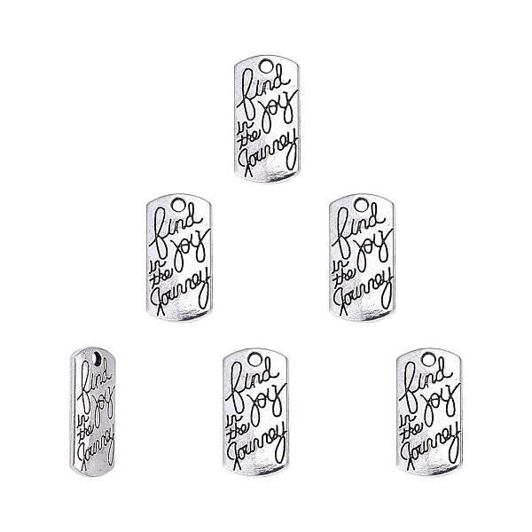 80pcs Inspirational Charms Pendants Antique Silver Inspiration Message Word Charms Connector for Crafting Jewelry Making