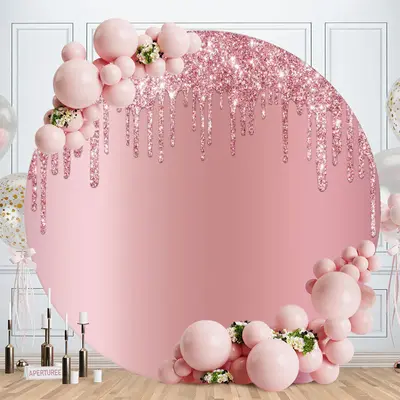 Aperturee Snowflake Round Winter Birthday Backdrop | Circle Backdrops For Birthday | Circle Party Backdrop | Circular Birthda...