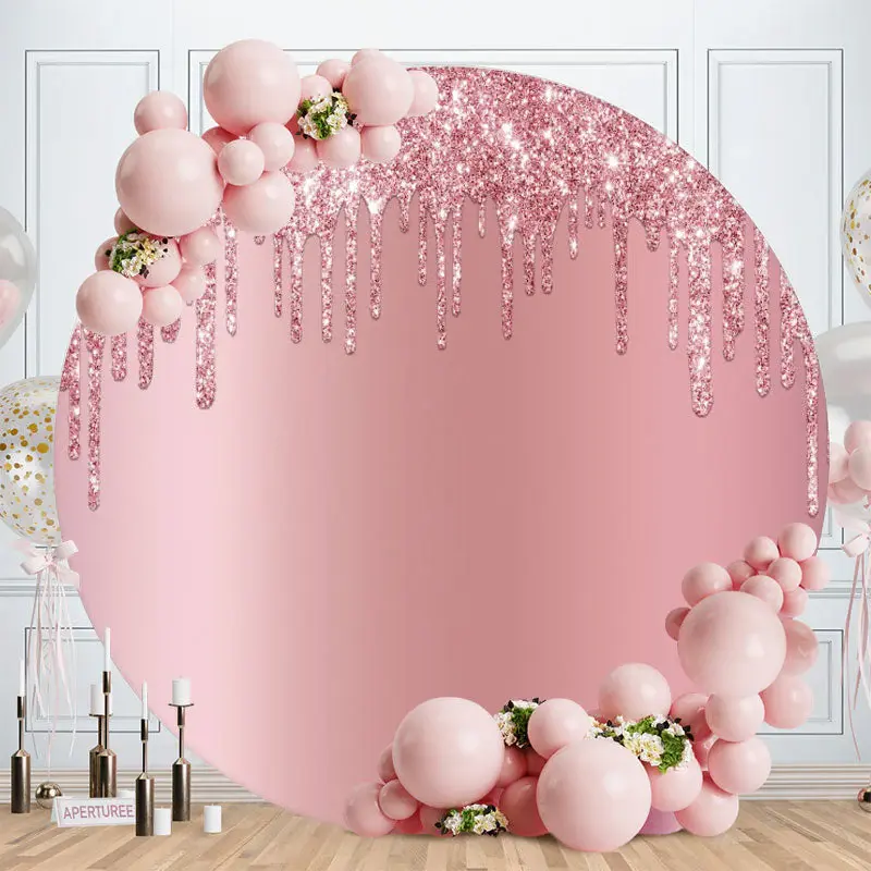 Aperturee Snowflake Round Winter Birthday Backdrop | Circle Backdrops For Birthday | Circle Party Backdrop | Circular Birthda...