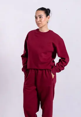 Organic Cotton Sweatshirt, Ruby Wine | Size: XXXL