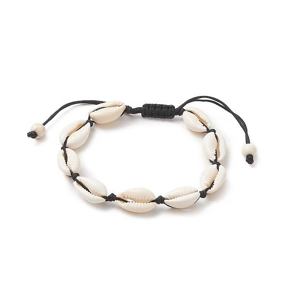 Natural Shell & Synthetic Turquoise Braided Bead Bracelet for Women