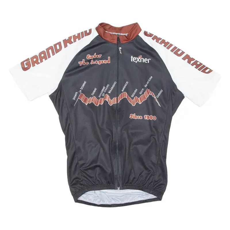 TEXNER Cycling Mens Jersey Black Full Zip XL