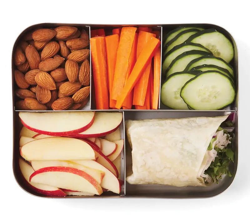 Bits Kits Stainless Steel 5 Section Snack Container With Lid