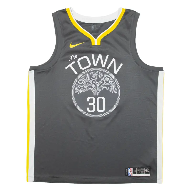 NIKE Stephen Curry Nike Warriors City The Town Mens Jersey Grey Sleeveless USA V-Neck XL