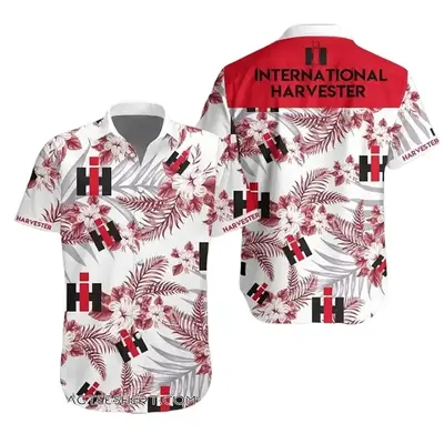 International Harvester Hawaiian Flower Style 3D Printing Summer Casual Loose Short Sleeve Shirt Street Men Menswear Top