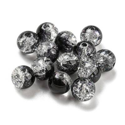 Transparent Spray Painting Crackle Glass Beads