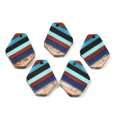 Transparent Resin & Walnut Wood Pendants