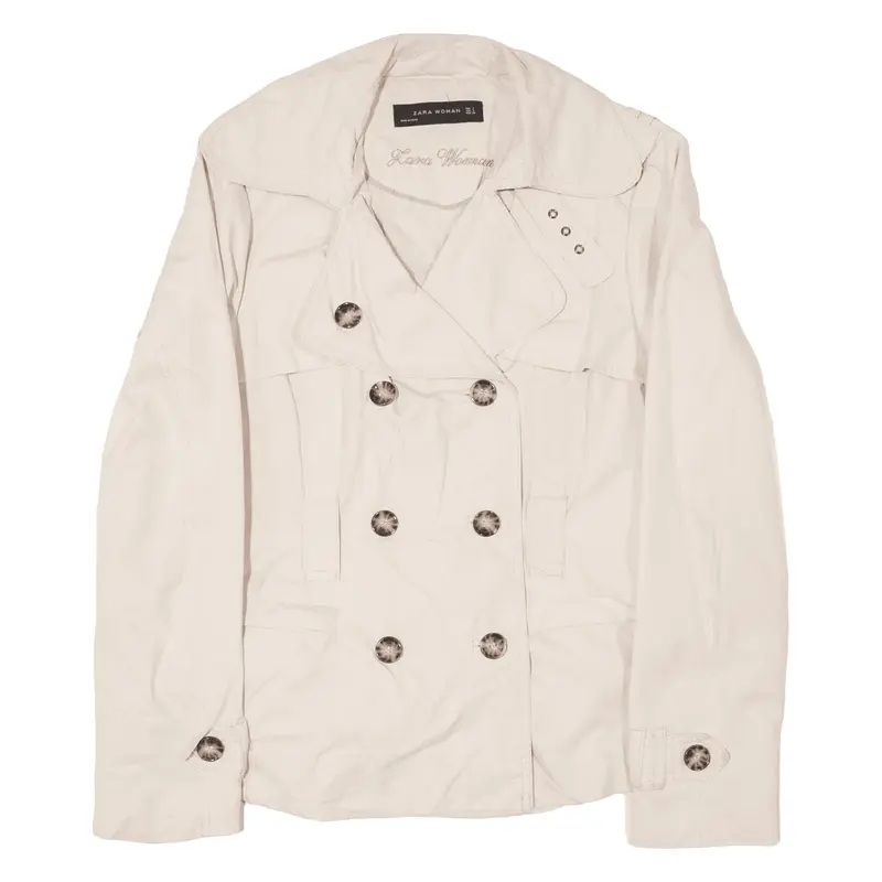 ZARA Pea Jacket Cream Womens S