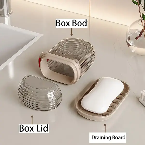 Portable Travel Soap Box with Sealed Lid Design - Waterproof, Moisture-Proof Wash Bag for Business Travel, Multi-Functional S...