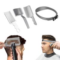 Hair Styling Tool Set, 4 Counts/set Hair Trimming Guide Comb & Adjustable Silicone Hair Band, Professional Hair Styling Tool ...
